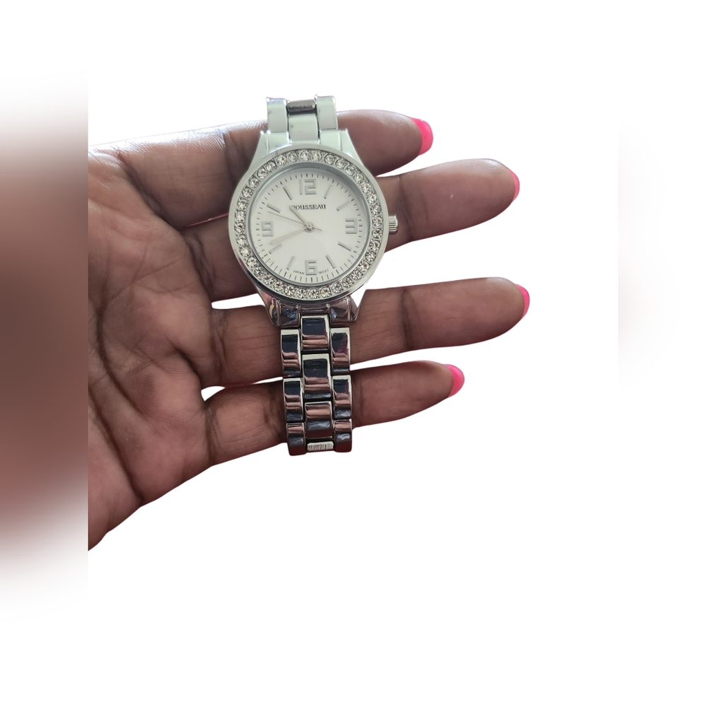 ROUSSEAU Rene 2 Ladies Watch Crystal Accents New W/O Box! MSRP $395